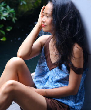 Bộ hai dây cổ tim xanh dương phối nâu